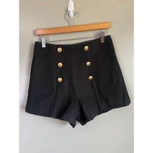 Cider wool like sailor style shorts black small travel club